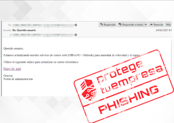 Phishing correo malicioso