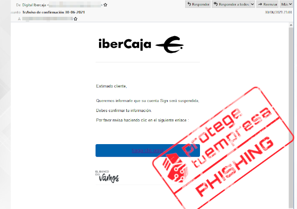 Correo phishing Ibercaja